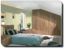 Picture of Light Walnut Surrey style sloping wardrobes